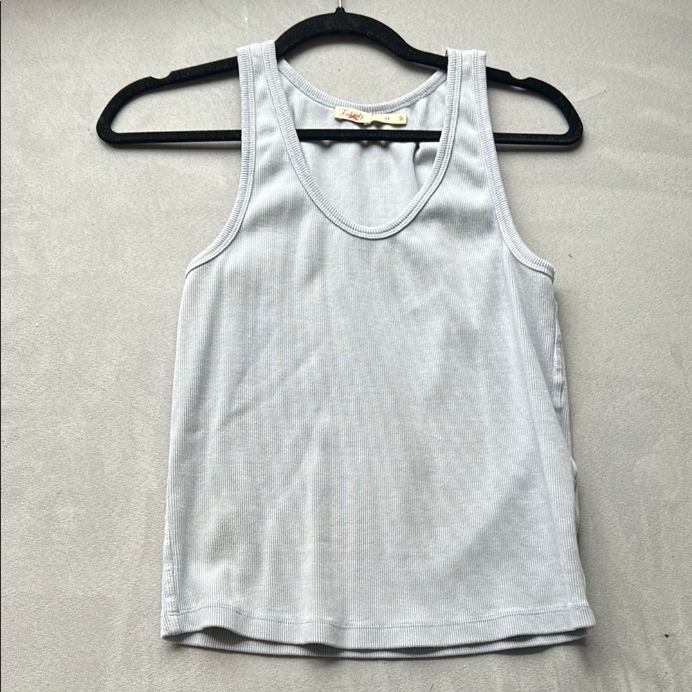 Faherty Gray Fitted Sleeveless Tank Top